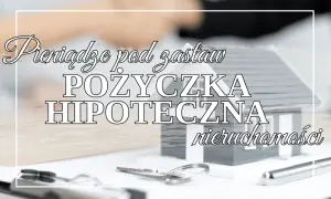 Model domu, klucze i długopis symbolizują pożyczkę hipoteczną.