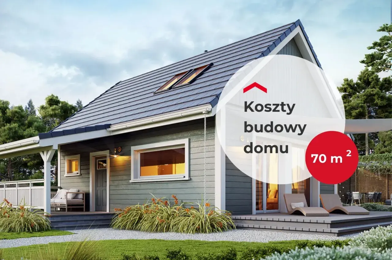 Nowoczesny dom do 70m2 z tarasem i dużymi oknami. Idealny dla rodziny szukającej funkcjonalności i komfortu.