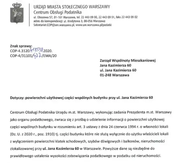 Zdjęcie Gdzie znaleźć powierzchnię użytkową części wspólnych budynku?