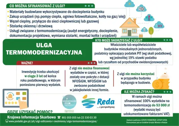 Ulga termomodernizacyjna pozwala sfinansować materiały, urządzenia i usługi związane z ociepleniem domu, np. pompę ciepła.